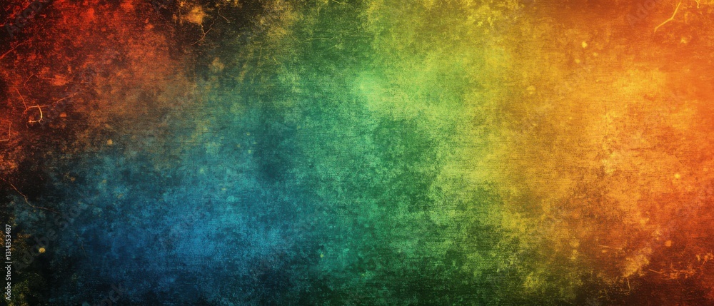 Poster vibrant grunge texture background with rainbow colors and distressed surface, creating a dynamic and
