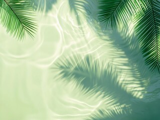 Palm Fronds and Water Surface with Shadows