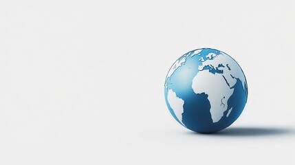 Fototapeta premium A simple globe illustration with a minimalist style, symbolizing global connections and travel, with ample copy space. Isolated on a white background.