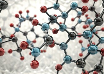 Obraz premium Molecular Structure Illustration - Tilt-Shift Educational Graphic