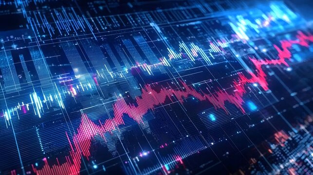 Futuristic Financial Data Analysis Floating Digital Market Trends and Analytics in Space