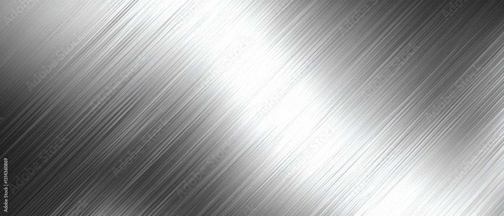 Aufkleber brushed silver metal texture with diagonal lines and bright highlight, creating a sleek and modern i