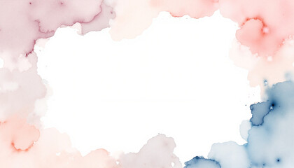 Obraz premium Watercolor Abstract Background in Pink and Blue Hues. Painted frame with copy space