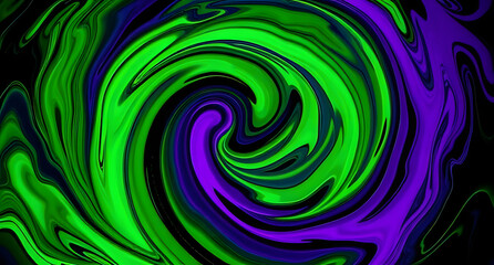 Fototapeta premium Neon green, black, and electric purple swirling like a witch’s potion. Spooky, fun, and full of mischief