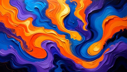 Fototapeta premium Vibrant swirling abstract composition of colors