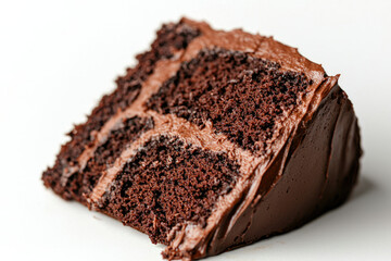 chocolate cake on white background