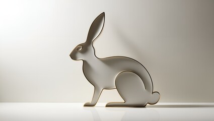 white rabbit on a white background decor 
