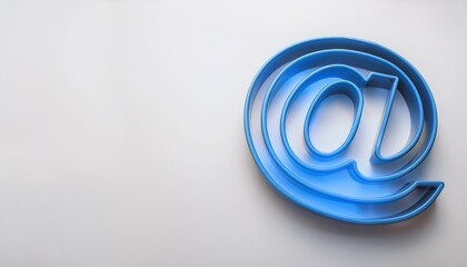 블루 네온 스타일의 '@' 기호가 빛나는 배경화면