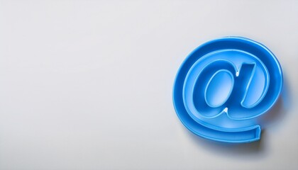 블루 네온 스타일의 '@' 기호가 빛나는 배경화면