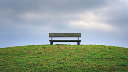 Waiting in Silence. An Empty Bench at Dusk, chair, emotion, waiting, seat, bench, old, object, nobody, tree, nature, sad, light, natural, outdoor, wood, alone, empty, lonely, concept, single.