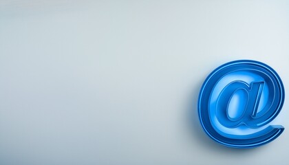 블루 네온 스타일의 '@' 기호가 빛나는 배경화면