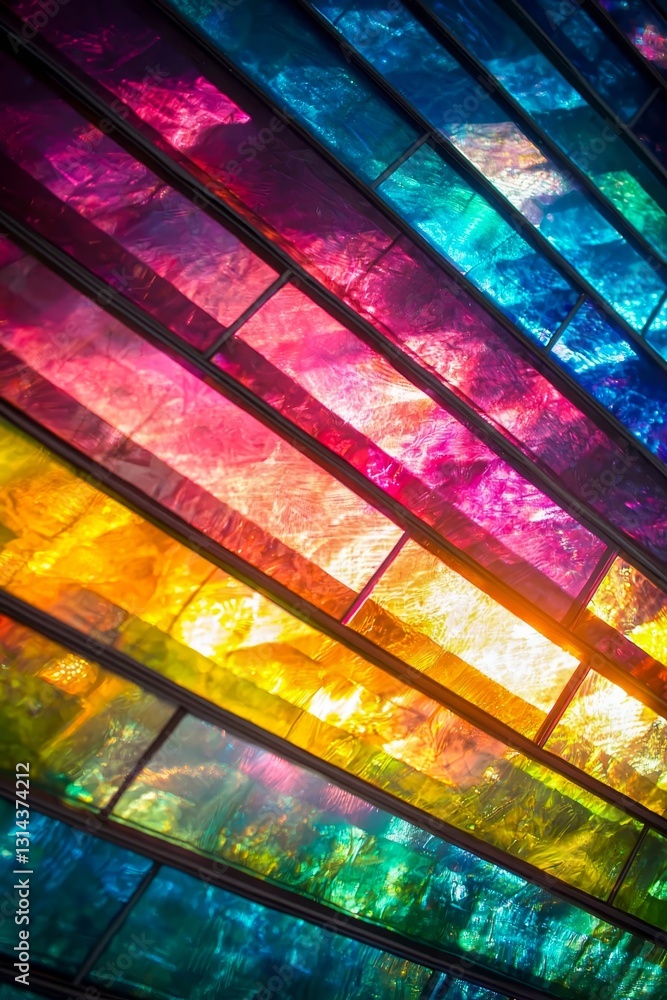 Poster vertical abstract ark neon background with abstract lines and rays.
