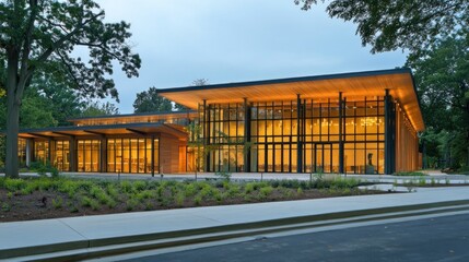 The Stunning New Wing of the Museum at Dusk