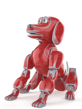 cyber dog cartoon in a white background