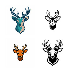 Naklejka premium deer head vector