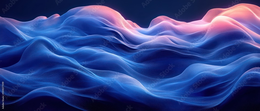 Poster elegant dark blue waves abstract background with soft textures and smooth brush strokes in modern mi