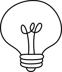Cute lightbulb drawing design illustration