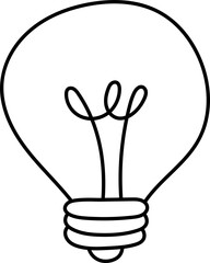 Cute lightbulb drawing design illustration