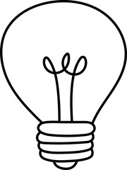 Cute lightbulb drawing design illustration