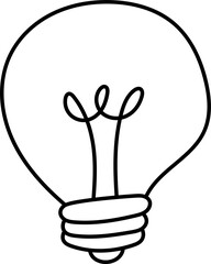 Cute lightbulb drawing design illustration