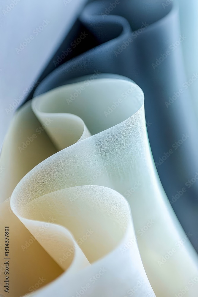 Poster vertical macro of colorful curved sheets of paper.
