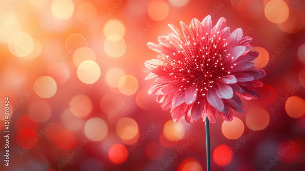 Poster new year fireworks display with bokeh lights on red background for festive celebrations