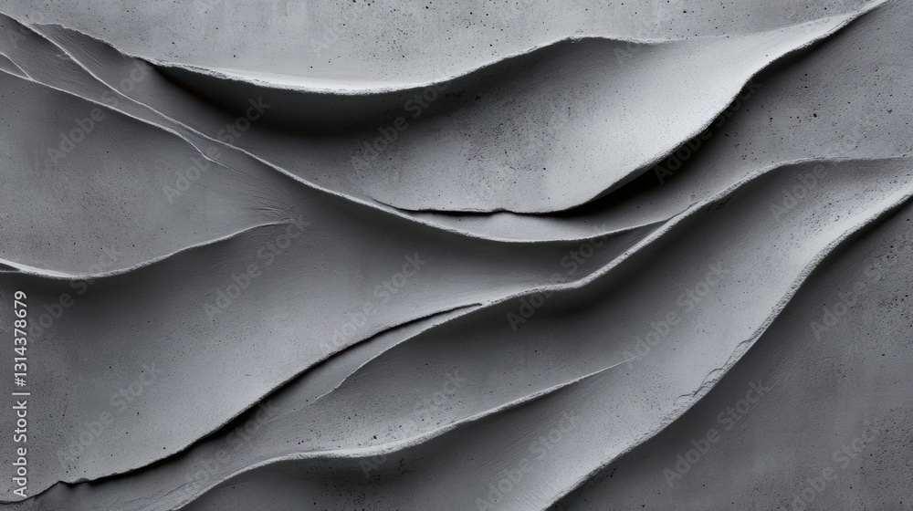 Poster exploring the intricate textures of a rugged concrete surface under soft light generative ai