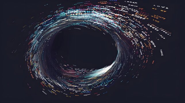 Swirling Vortex of Programming Languages Forming Futuristic Digital Landscape