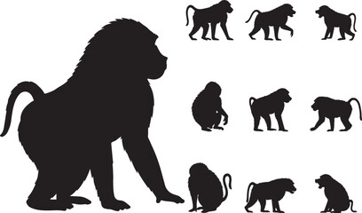 Baboon Silhouette