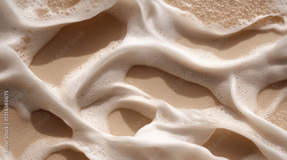 Poster patterns formed by warm winds on sandy terrain create mesmerizing textures generative ai