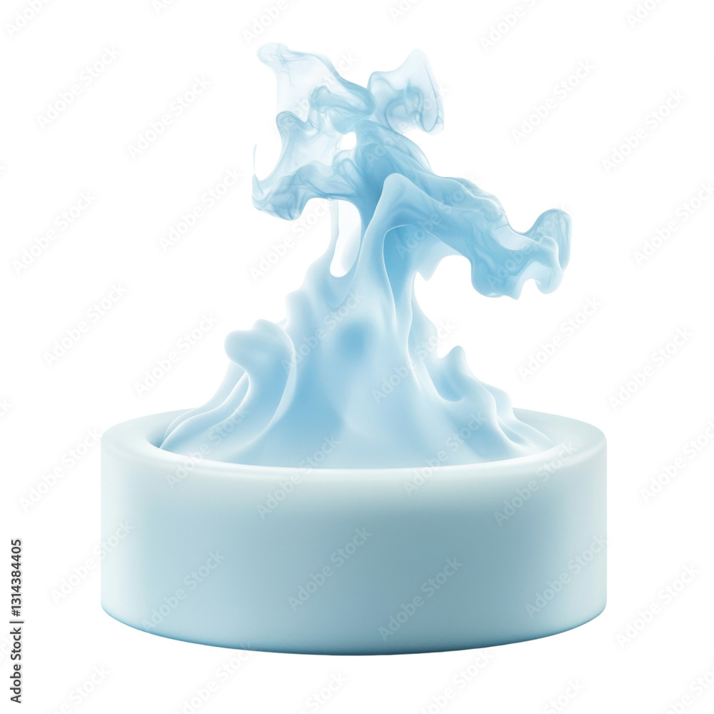 Leinwandbilder smooth, flowing blue liquid forms artistic wave shape, creating sense of movement and tranquility. d
