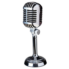 Vintage microphone with shiny chrome finish, ideal for performances and recordings. This classic design evokes nostalgia and is perfect for music lovers and entertainers