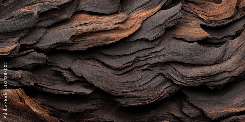 Aufkleber exploring the intricate textures of aged tree bark in nature's design generative ai