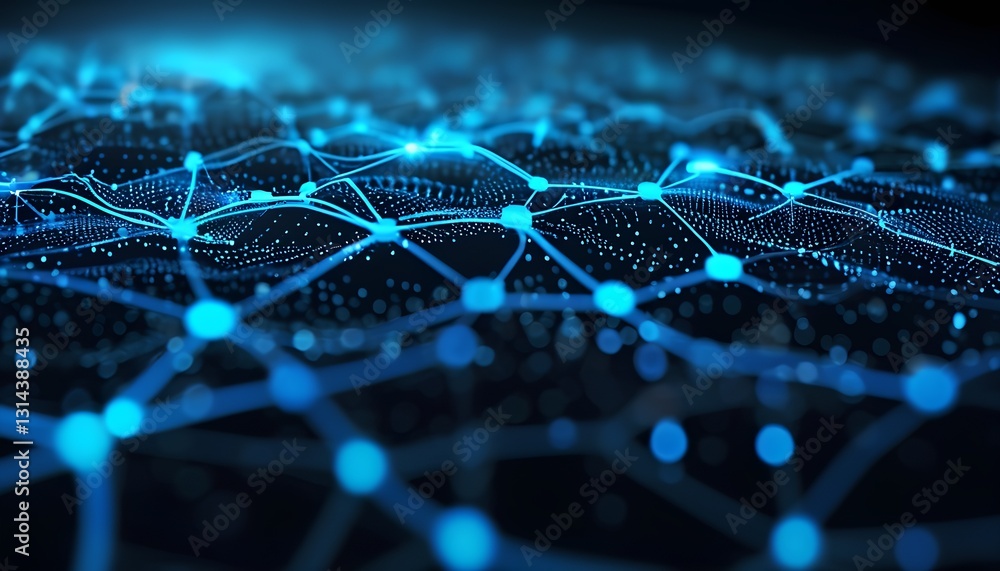 Poster digital connectivity in tech networks virtual space data visualization high-tech environment abstrac