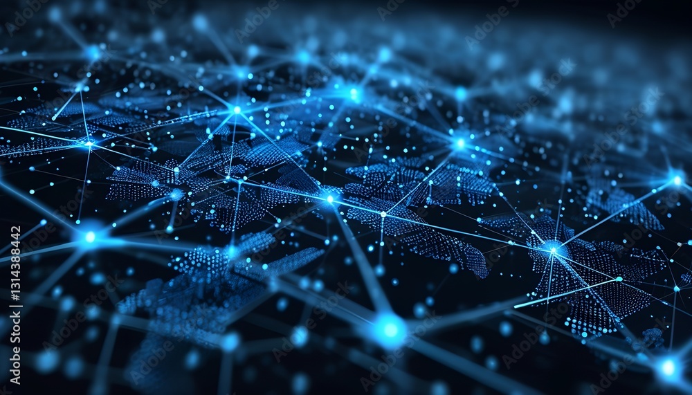 Poster connecting the digital world global data networks virtual space infographic high-tech environment ae