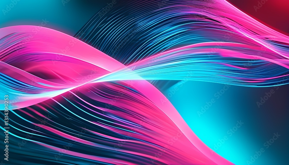 Aufkleber dynamic color waves abstract digital art vibrant design modern environment close-up view motion conc