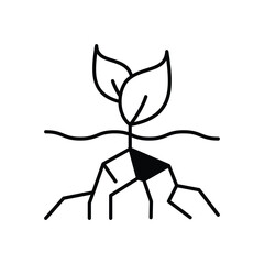 Plant Root Vector icon