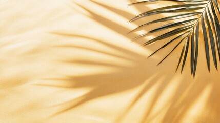 Artistic Play Of Light And Shadow From Palm On Beach