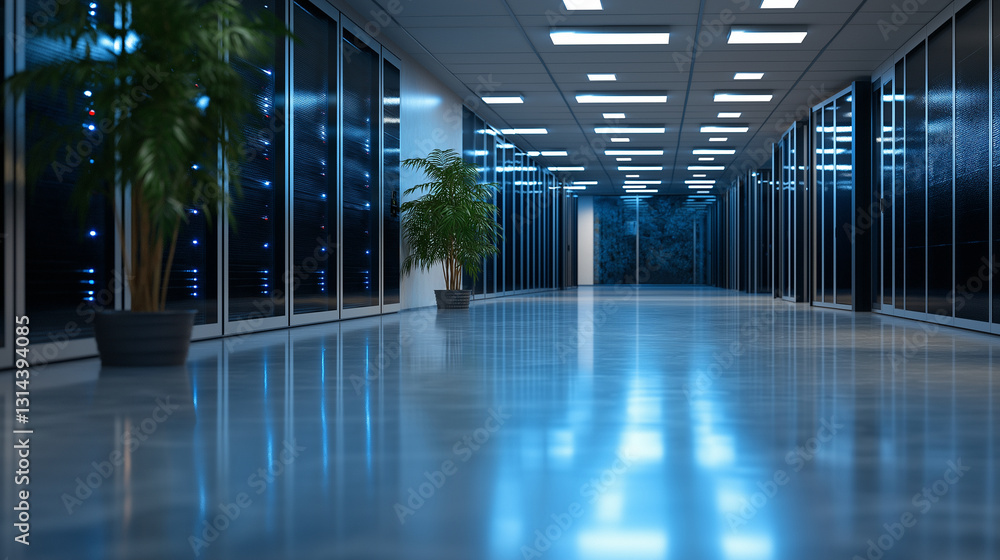 Aufkleber modern data center with geothermal power integration, reducing carbon footprint while ensuring high-