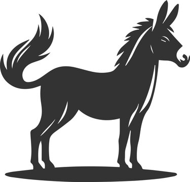 recommend clip art: Donkey flicking its tail vector silhouette animal design