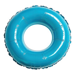 A vibrant blue inflatable ring suitable for pool use or water activities.