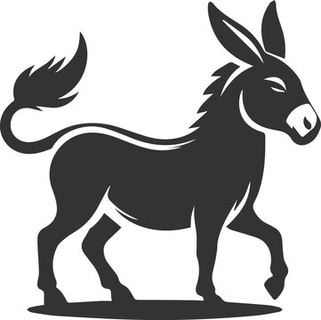 recommend clip art: Donkey flicking its tail vector silhouette animal design