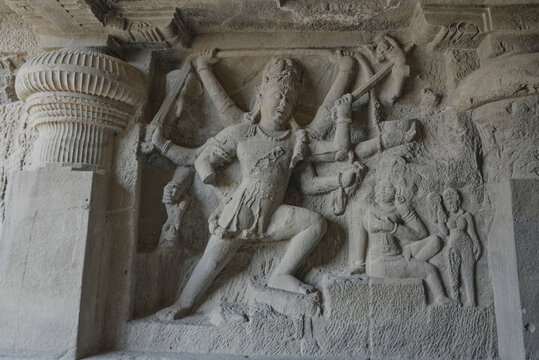  Ellora Caves in Maharashtra India, which is a UNESCO World Heritage Site, are the world's largest monolithic excavation of 34 Hindu, Buddhist and Jain temples carved into a basalt cliff. 