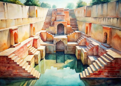 Step Well Vector