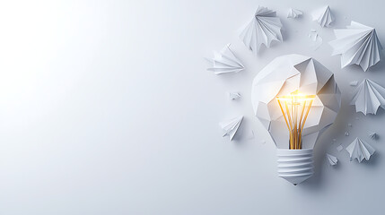 Futuristic Origami Light Bulb   High Tech Paper Craft Design