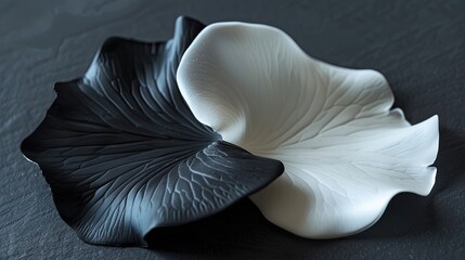 Intertwined contrast, A study in black and white botanical forms