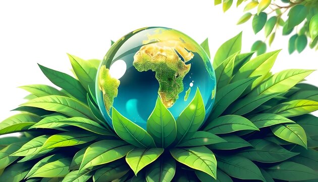 a beautiful illustration of a glass globe, world water day concept