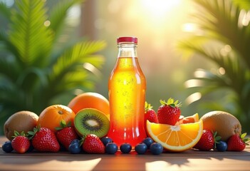 vibrant burst energy drink surrounded colorful fruits including blueberries, rainbow, lgbtq, lgbt, pride, love, equality, beverage, smoothie, cocktail