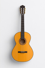 Fototapeta premium guitar, a classical guitar isolated on a white background.
