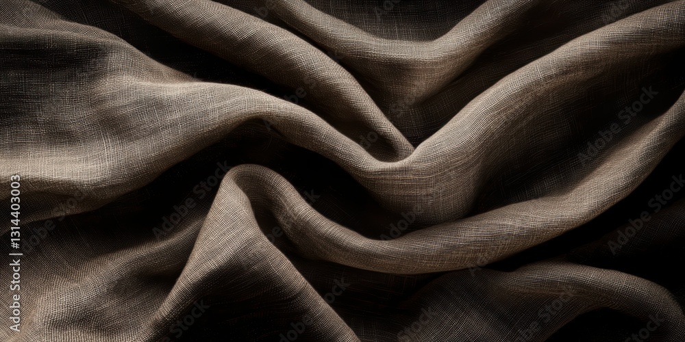 Poster softly draped linen fabric creating a tranquil and inviting atmosphere generative ai